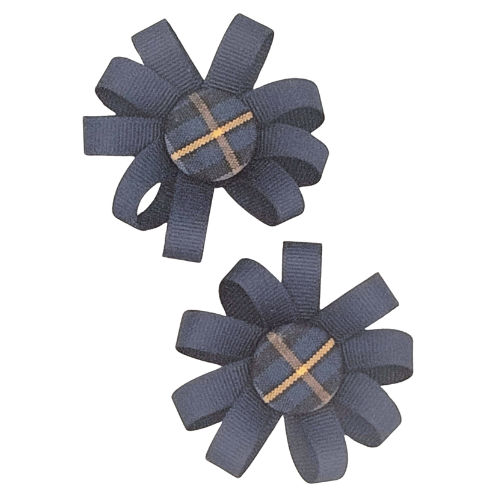 Round Pigtail Ribbon Button Bows